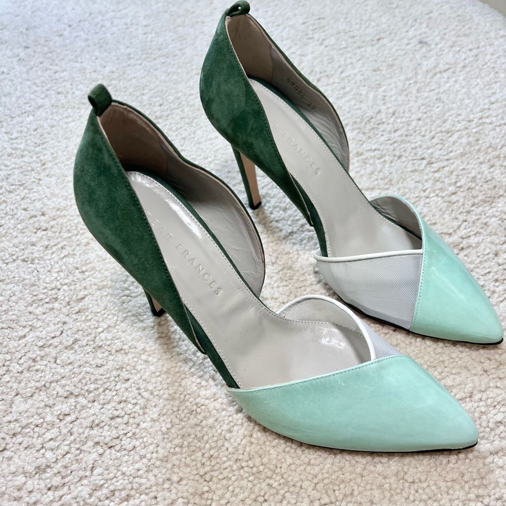 Dear Frances Green Color Block Pumps Size 37